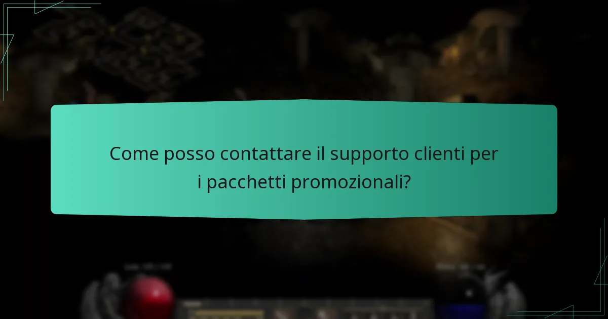 Come posso contattare il supporto clienti per i pacchetti promozionali?