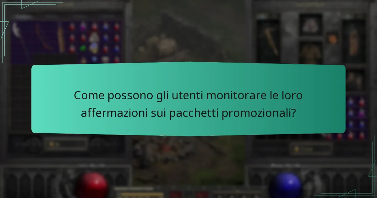 Come possono gli utenti monitorare le loro affermazioni sui pacchetti promozionali?