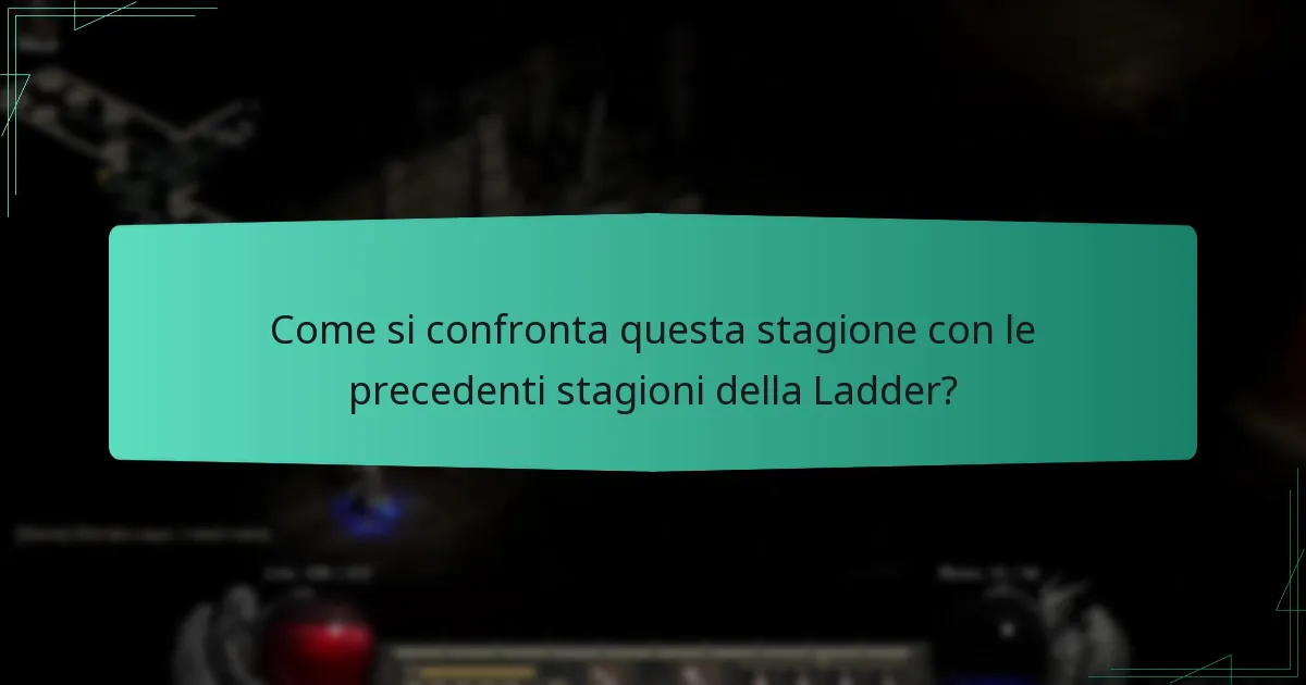 Come si confronta questa stagione con le precedenti stagioni della Ladder?