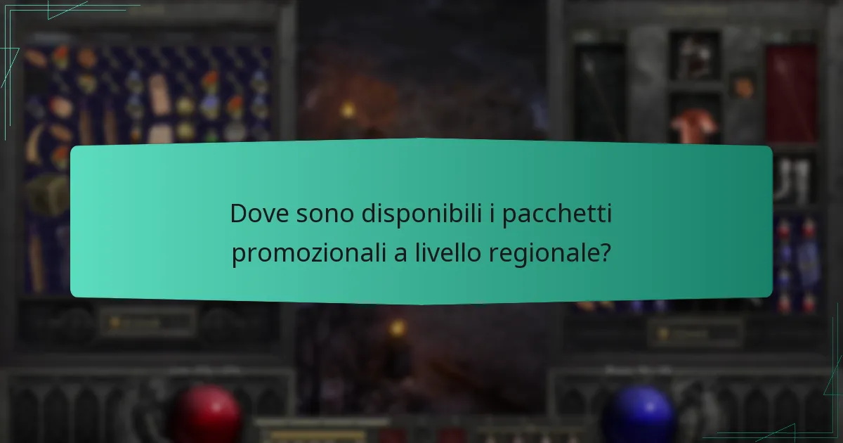 Dove sono disponibili i pacchetti promozionali a livello regionale?