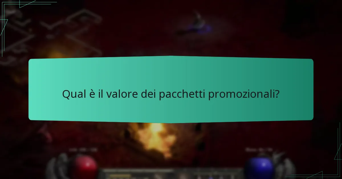 Qual è il valore dei pacchetti promozionali?