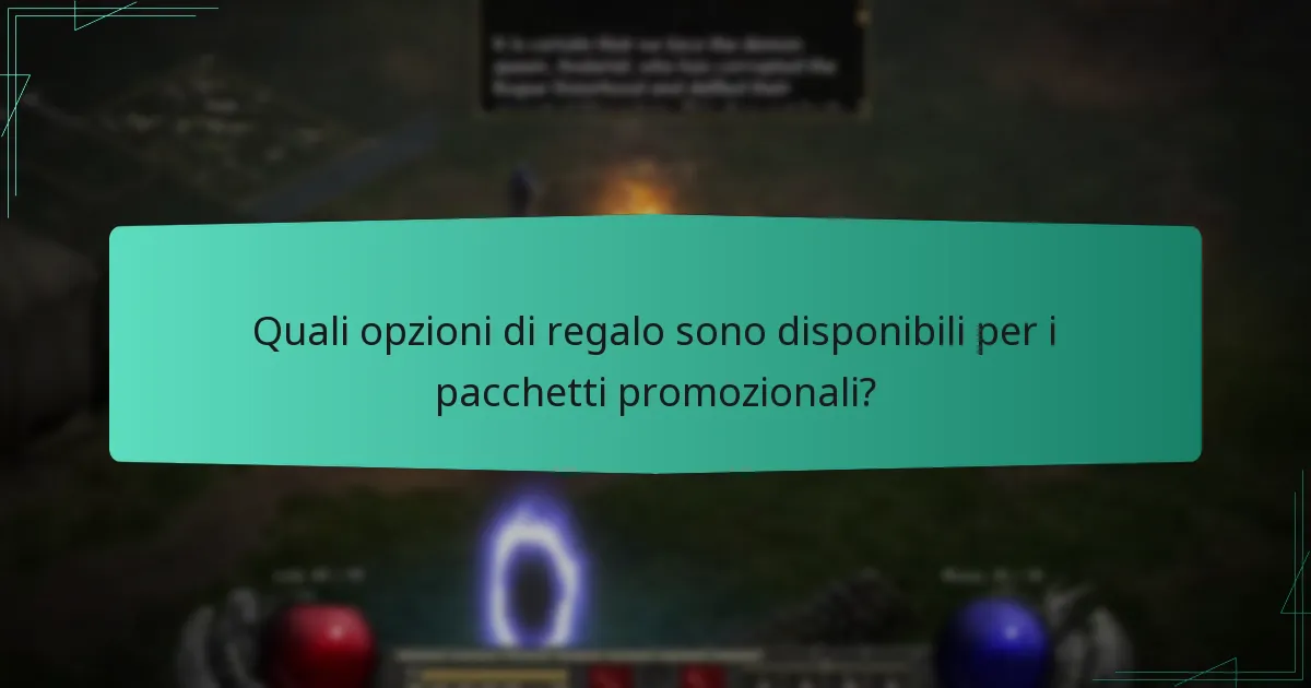 Quali opzioni di regalo sono disponibili per i pacchetti promozionali?